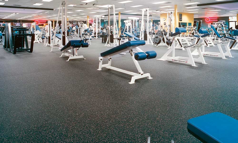 Rubber flooring for gymnasiums