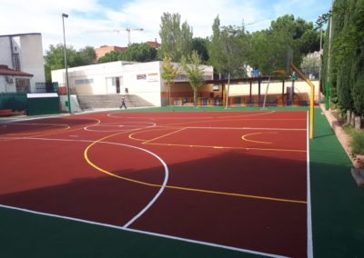 pista baloncesto pavimento poroso colegio
