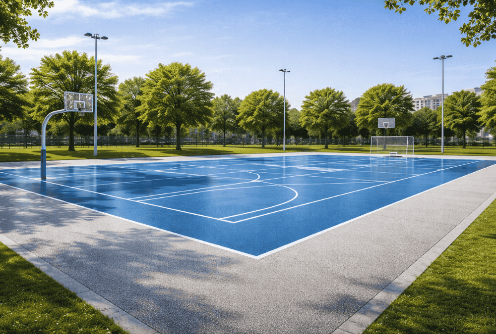 Pavimento drenante para zonas deportivas exteriores de alto rendimiento