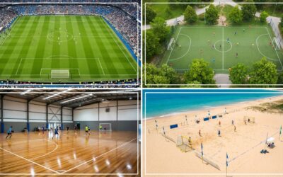 Tipos de campos de fútbol: fútbol 11, fútbol 7, sala y playa