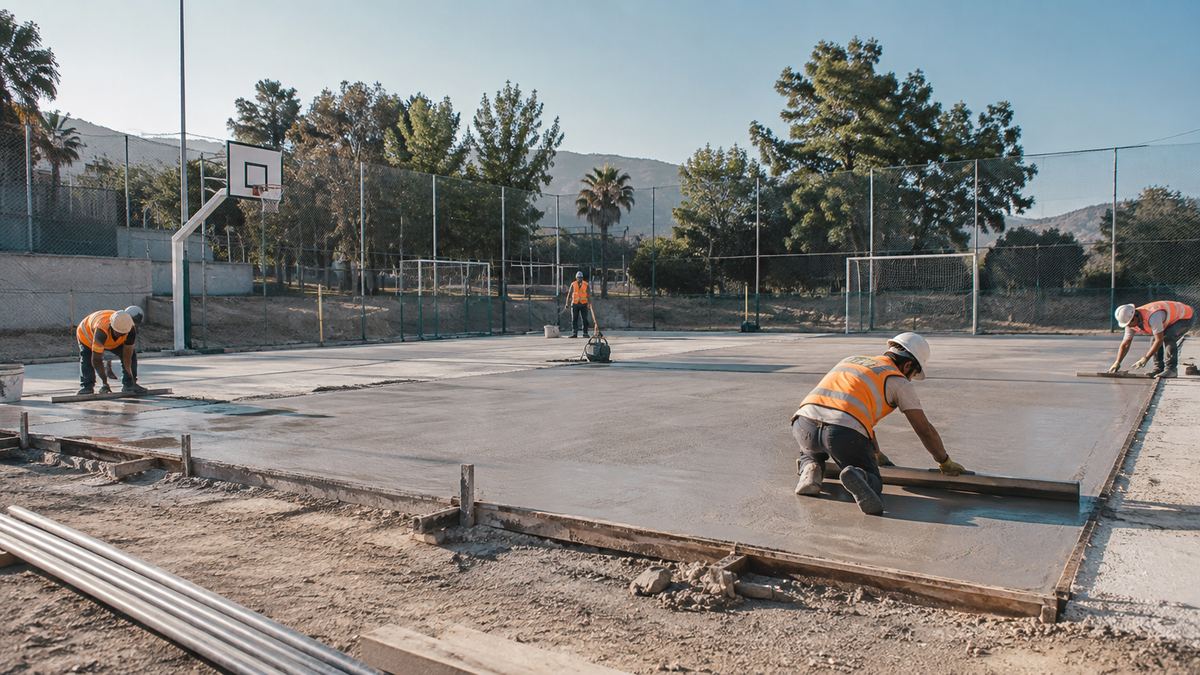 construccion de pista polideportiva